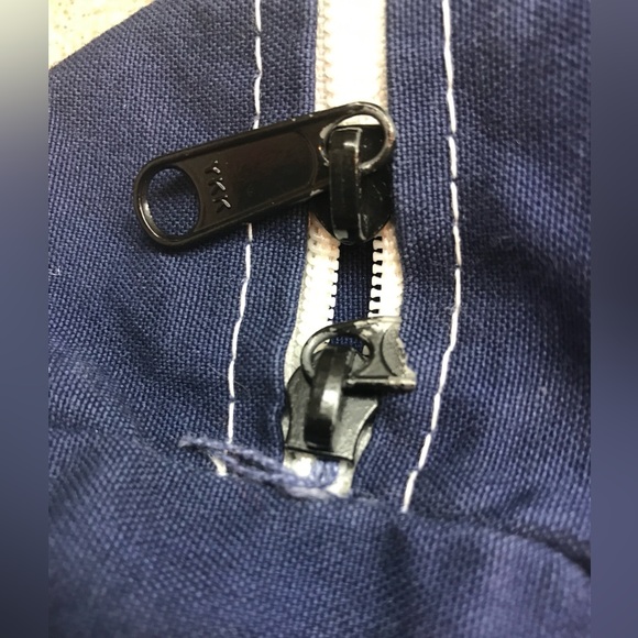 VINTAGE Athletic Bag Company “BRENTWOOD FOOTBALL” Canvas Duffel Bag Navy & White - Picture 3 of 16